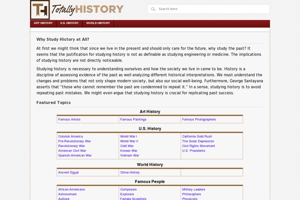 totallyhistory.com site used History