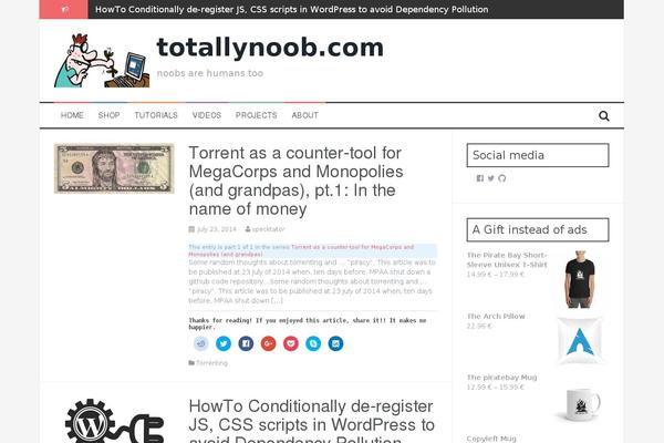 totallynoob.com site used Flymag-child