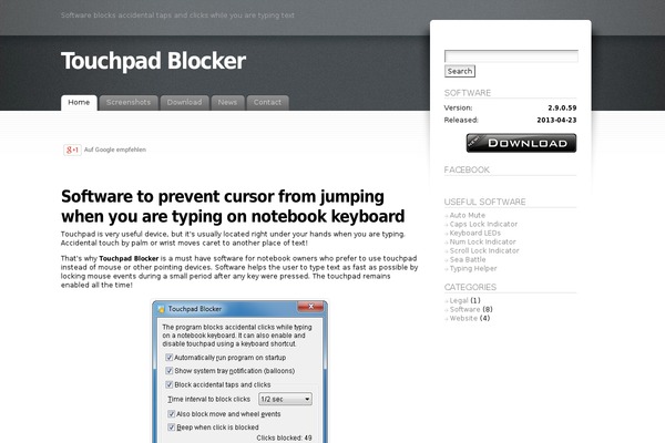 touchpad-blocker.com site used Fusion