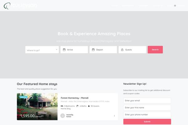 Homey theme site design template sample