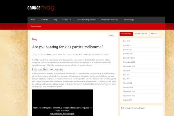 GrungeMag theme site design template sample