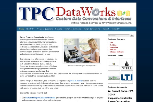 tpcdataworks.com site used Weaver Xtreme