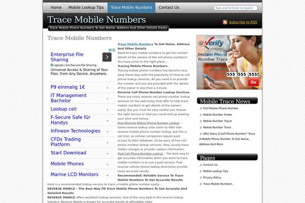 tracemobilenumbers.com site used Blog Design Studio NewBlue