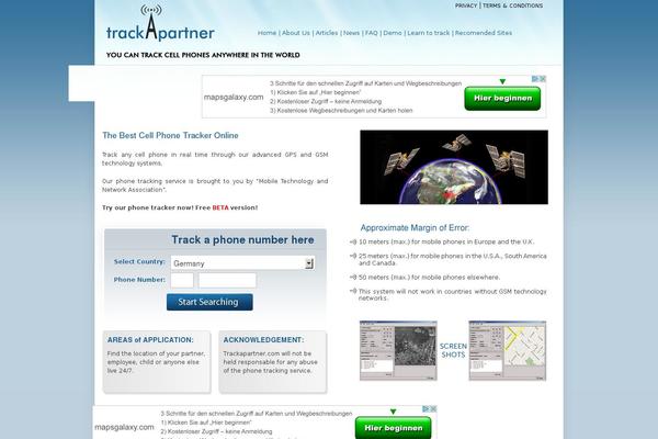 track-your-partner.com site used Trackapartner