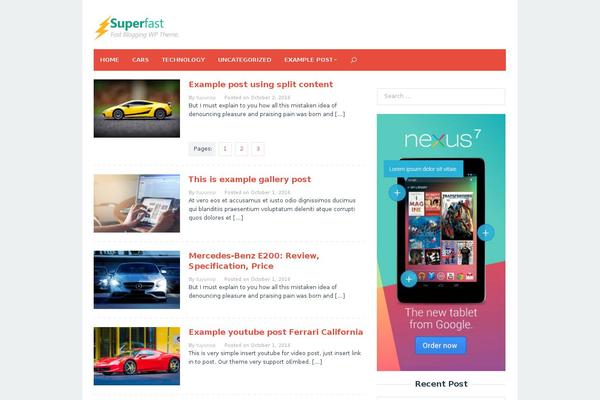 Superfast theme site design template sample