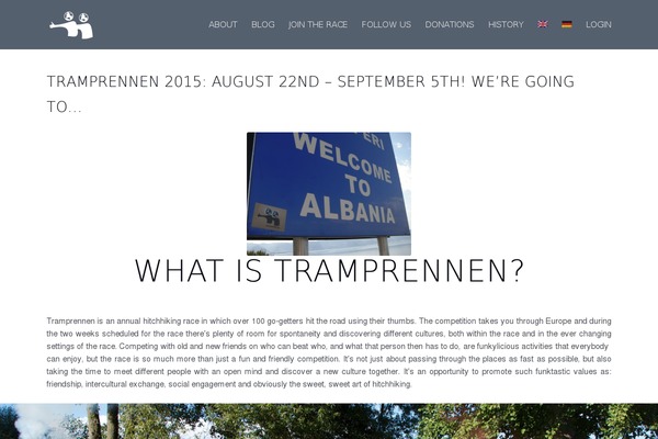 tramprennen.org site used Cor-theme
