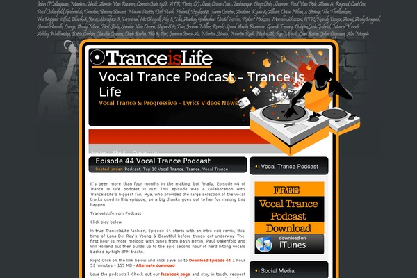 tranceislife.com site used Masterplan