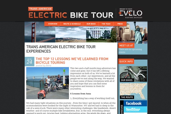 transamericanelectricbiketour.com site used Evelo