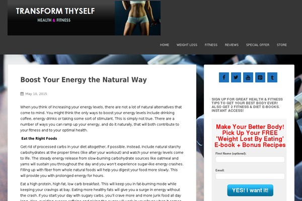 transform-thyself.com site used Sparkling
