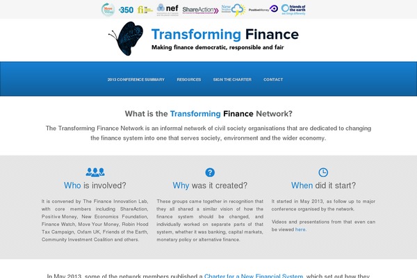 transformingfinance.org.uk site used Tf