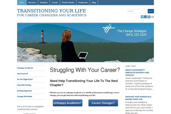 transitioningyourlife.com site used Academica Pro