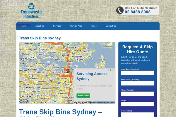 transskipbinssydney.com.au site used Headthreetheme