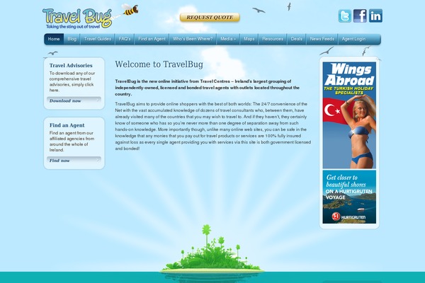 travelbug.ie site used Travelbug