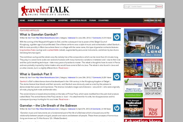 travelertalk.com site used Traveler