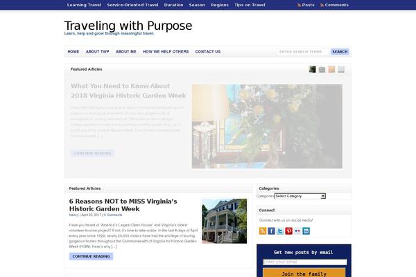 travelingwithpurpose.com site used WP-Clear v.3.1.3