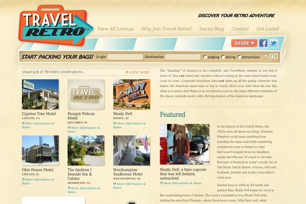 Retro theme site design template sample