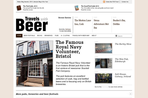 travelswithbeer.com site used The Journal
