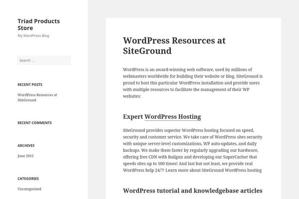 Twenty Fifteen theme site design template sample