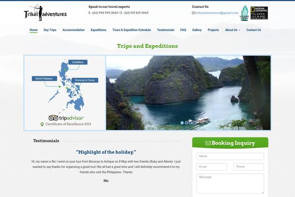 tribaladventures.com site used Tribal-theme
