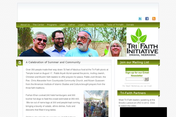 trifaith.org site used Tri-faith-child-theme