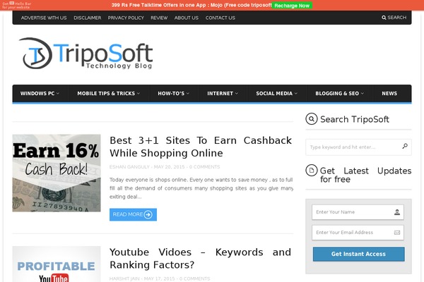 triposoft.com site used Bloggers-ideas