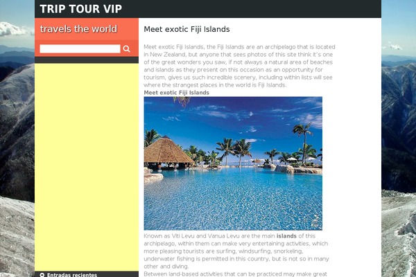 Tours website example screenshot