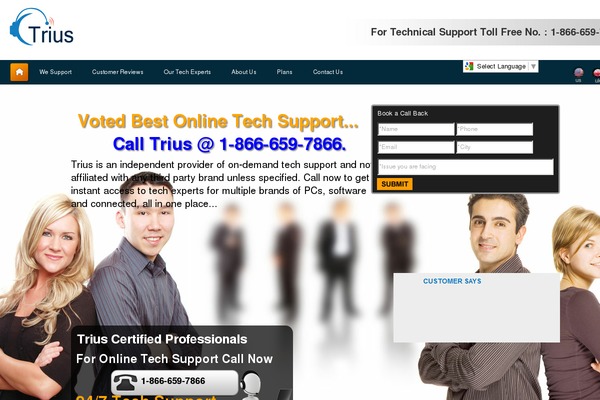 triustechsupport.com site used Trius