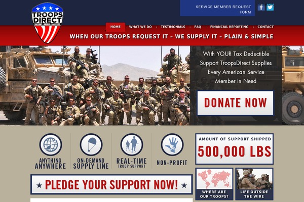 troopsdirect.org site used Troops-direct