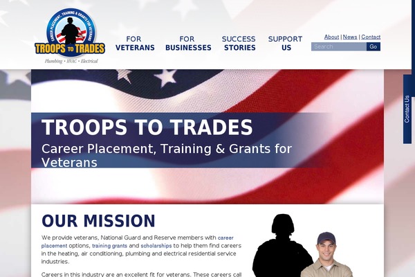 troops-to-trades theme websites examples