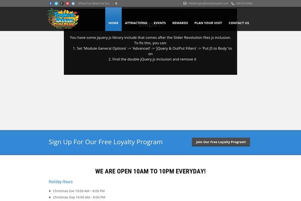tropicalbreezefunpark.com site used Tourpackage-new