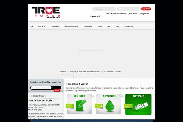 truepokeraffiliates.com site used Truepokeraffiliates