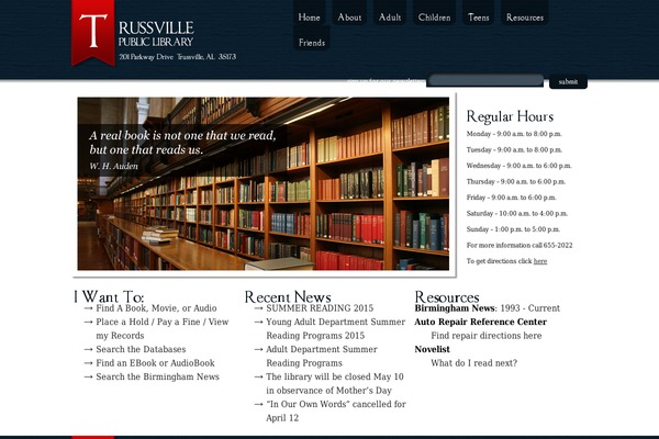 trussvillelibrary.com site used Trussville