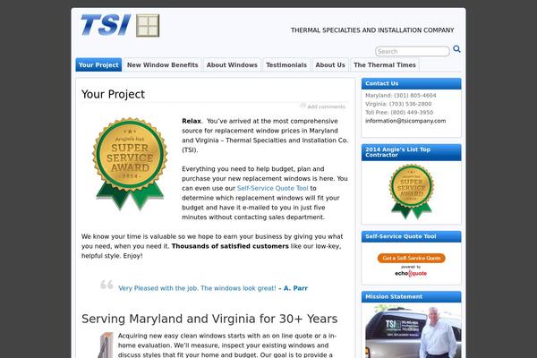 tsicompany.com site used Suffusion