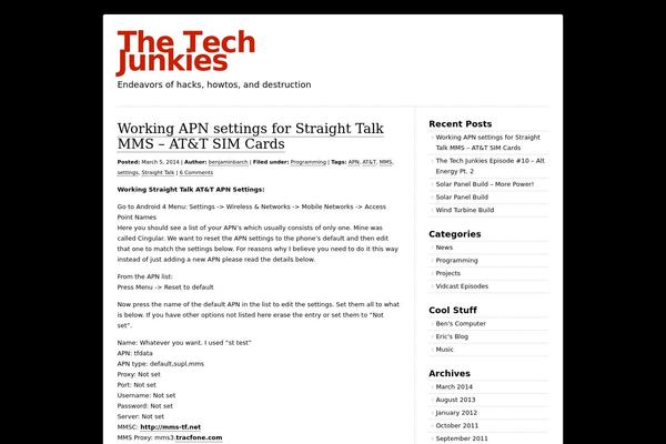 WordPress website example screenshot