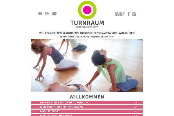 turnraum.de site used Turnraumtheme