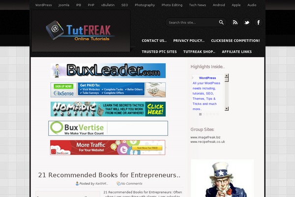 tutfreak.com site used Vendesign