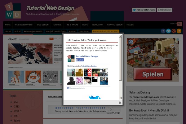 tutorial-webdesign.com site used DesignHub