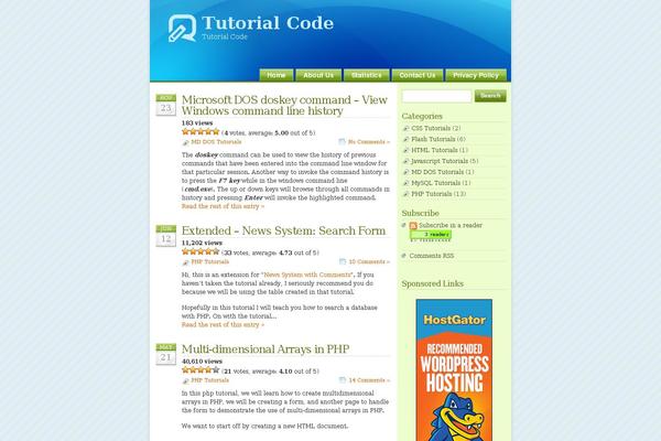 tutorialcode.com site used Glossyblue-1-3