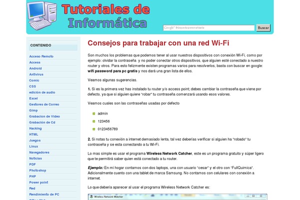 tutorialesdeinformatica.com site used Blogsbeta