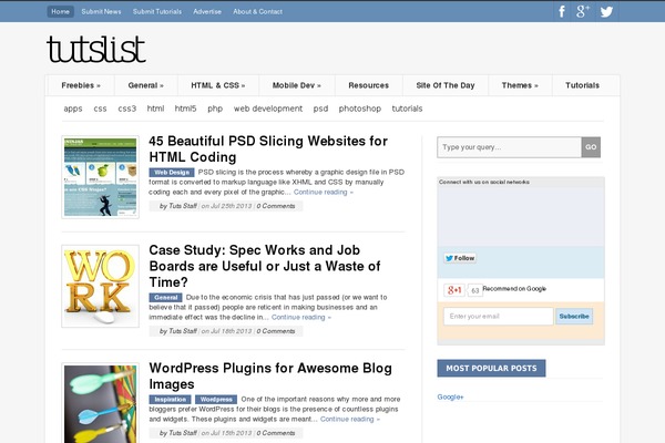 tutslist.com site used Designblog-codebase