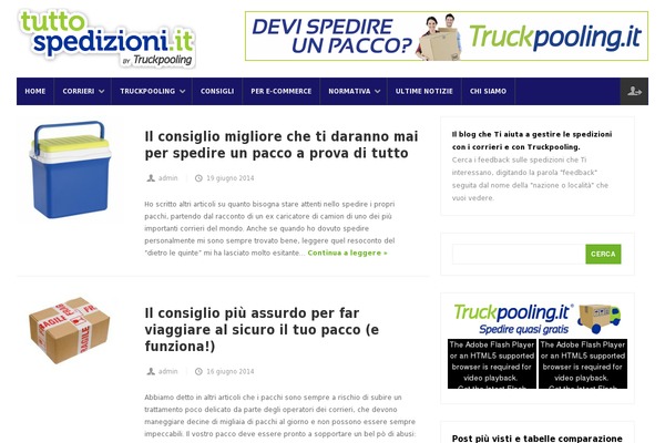 tuttospedizioni.it site used Truckpooling-blog