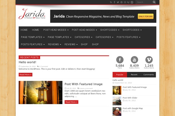 Jarida 2.0.0 theme site design template sample