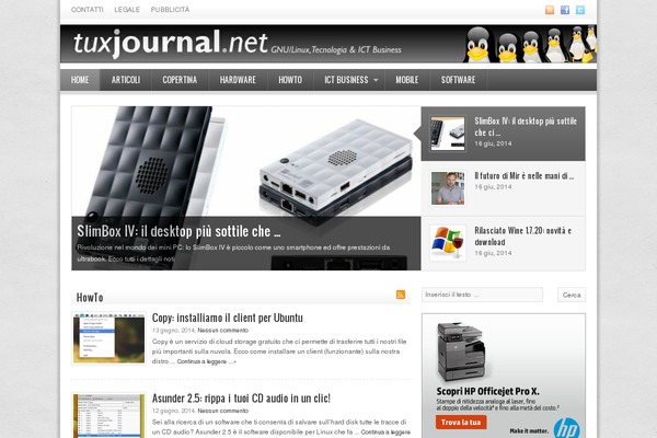 tuxjournal.net site used Themetj