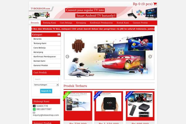 tvboxshop.com site used Wp-retail