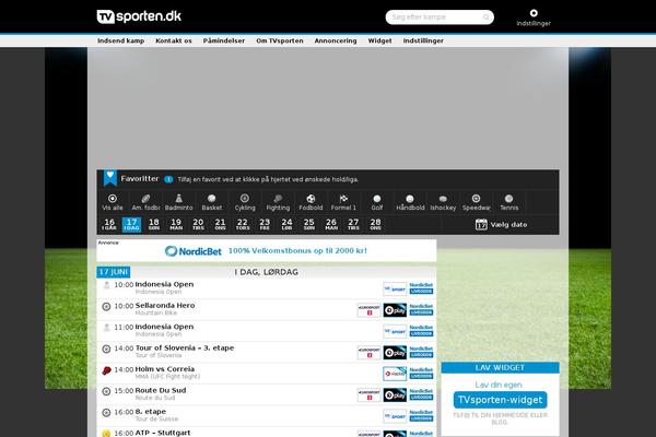 tvsporten.dk site used Tvm-2015