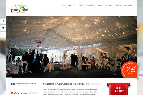 tweedpartyhire.com site used Gt3-wp-healther