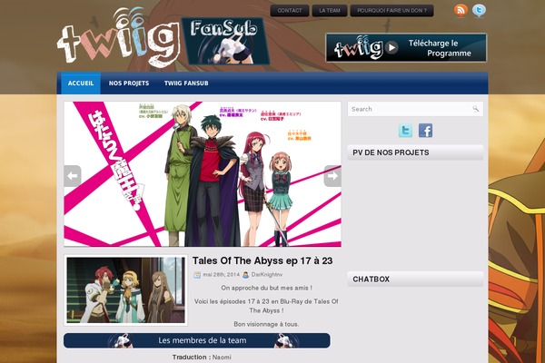 twiig-fansub.fr site used Animeonline