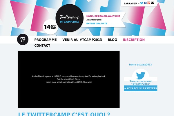 twittercamp.fr site used Twittercamp6