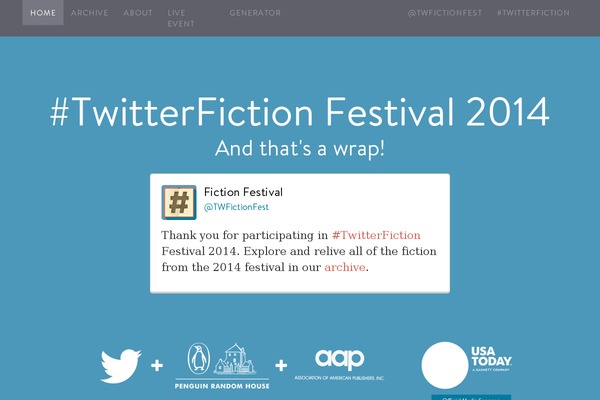 twitterfictionfestival.com site used Visualize