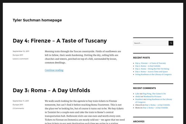 Twenty Sixteen theme site design template sample